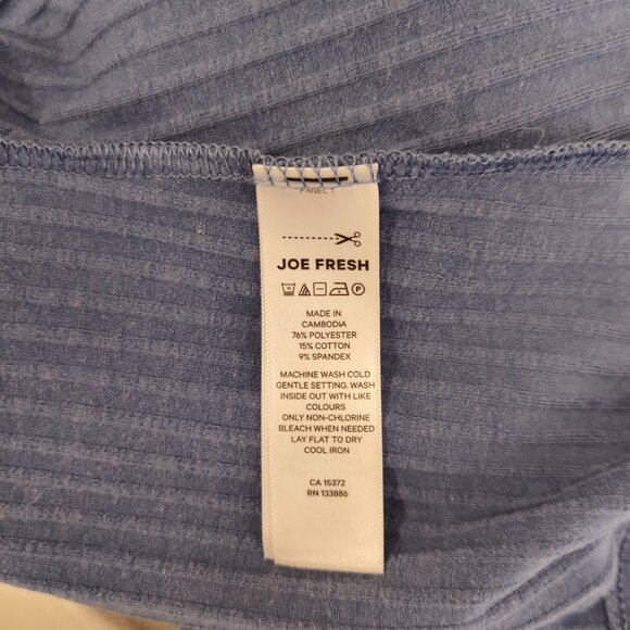 Joe Fresh Women's Ribbed Tee Shirt | Blue | Small - Picture 2 of 5